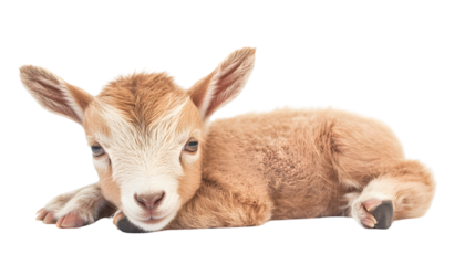 Graceful Goat Portrayed in Isolation on Transparent Background for Versatile Design Applications