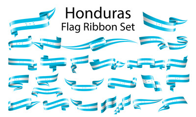 Honduras ribbon flag set
