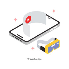Vr Application Concept isometric Style Illustrations. Eps 10 File