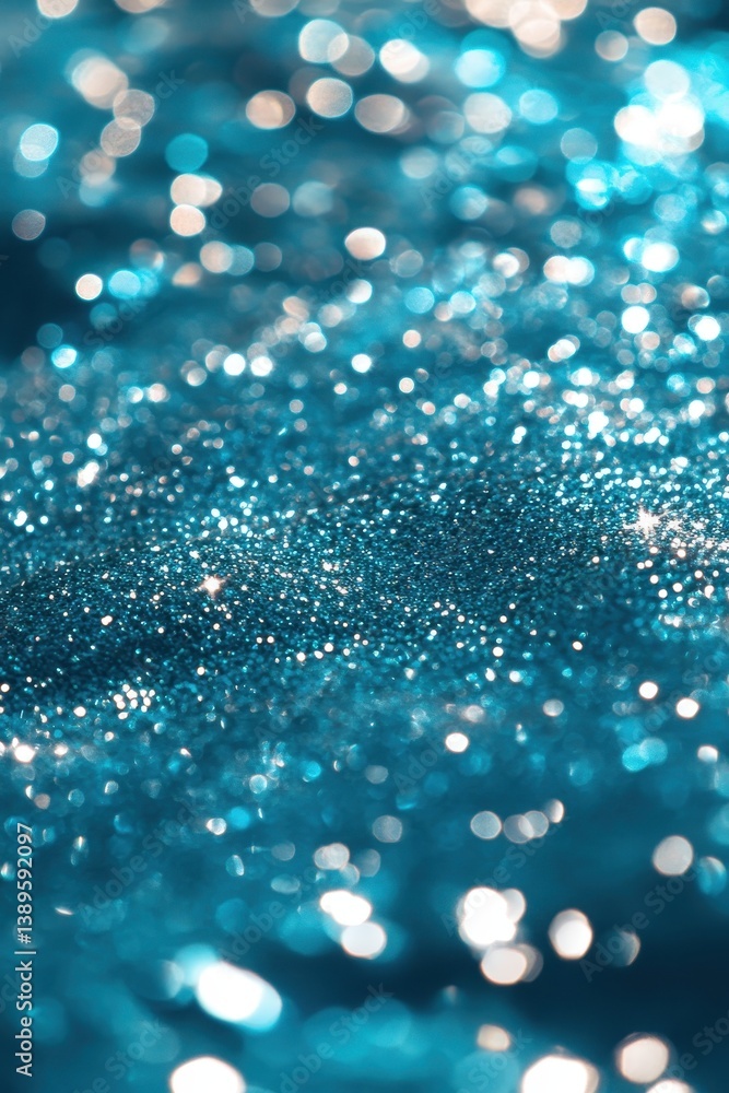 Aufkleber abstract blue glitter background with sparkling light effect and soft blur for festive celebration a