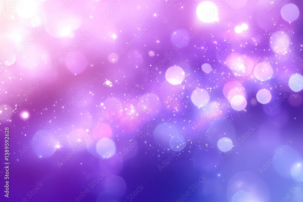 Aufkleber abstract bokeh lights background with purple and white festive celebration sparkles glitters and blu