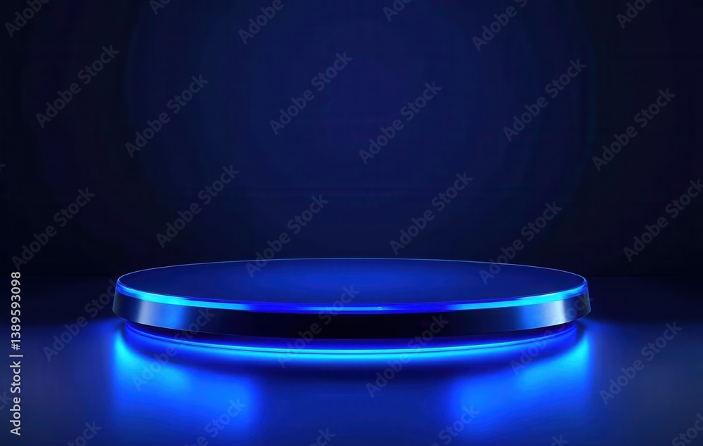 Poster abstract dark blue podium stage for product display presentation background template in modern minim