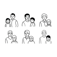Father and Child Vector | Printable Family Silhouette Graphic Design