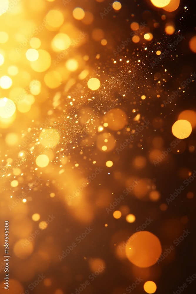 Aufkleber Abstract Golden Bokeh Background with Glittering Light Particles and Soft Blur Festive Sparkling Texture for Celebratory Designs and Holiday Atmosphere