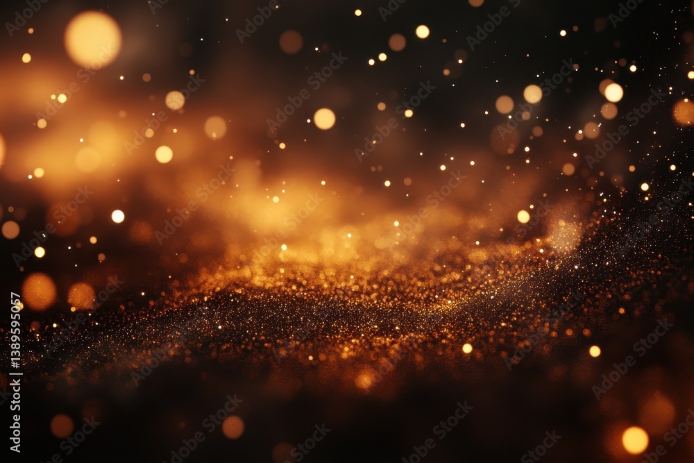 Poster abstract golden glitter sparkle background with bokeh effect celebration decorative design texture f