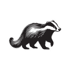 Badger Silhouette - Minimalist Badger Vector - Badger Illustration. Badger Animal Design. © WASEE