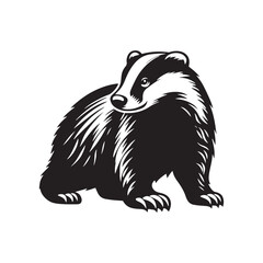 Badger Silhouette - Minimalist Badger Vector - Badger Illustration. Badger Animal Design. © WASEE