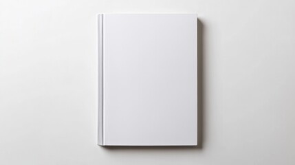 Minimalist design featuring blank white book on smooth surface i