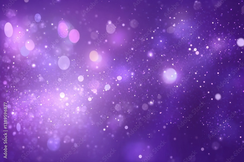 Poster abstract purple sparkling universe background with bokeh lights and soft blur effect for dreamy fant