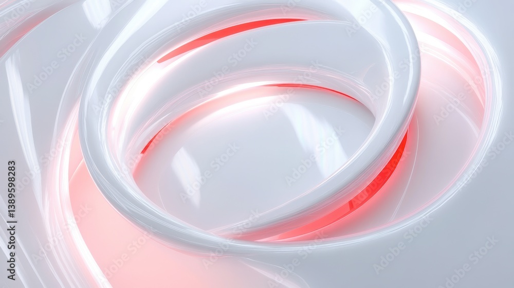 Poster abstract curved shapes with soft glow and bright background