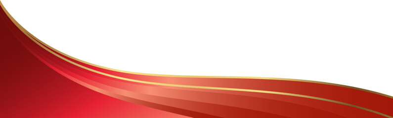 Luxury red and gold curved corner element