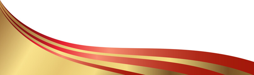 Luxury red and gold curved corner element