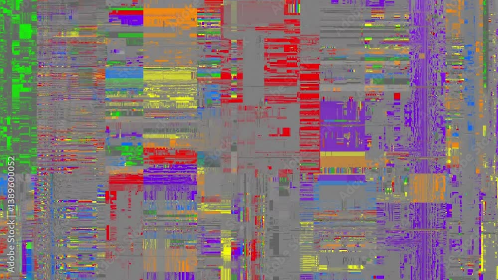 Poster Unique Design Abstract Digital Animation Pixel Noise Glitch Error Video Damage. Loop stop motion background
