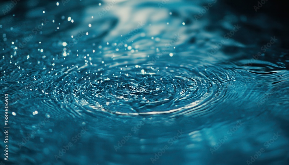 Fototapete close up view of water ripples in deep blue shades depicting freshness cleanliness and tranquility w