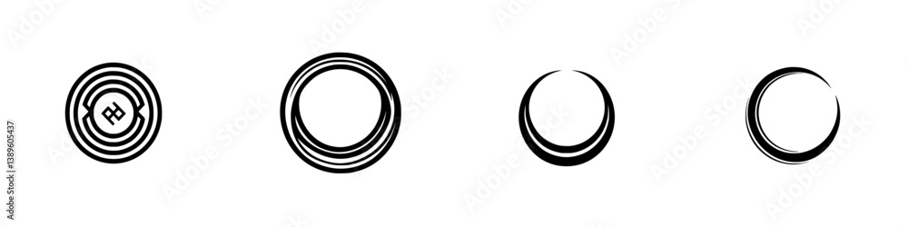 Poster minimalist vector line icons showcasing geometric shapes and patterns for design projects and digita
