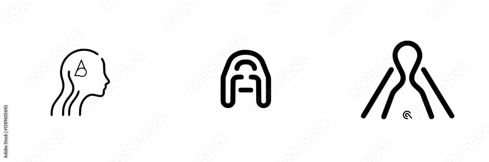 Poster unique collection of minimalist line icons featuring human figures and abstract designs for creative