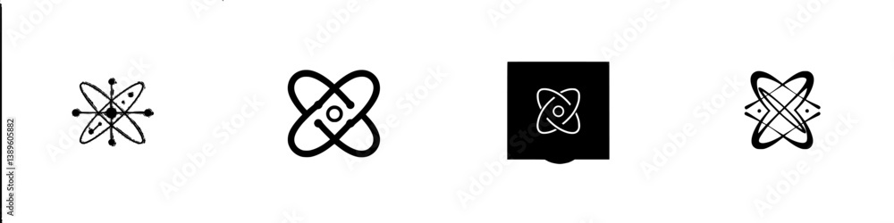 Poster Exploring a set of vector minimalist line icons representing various abstract designs and symbols for creative projects