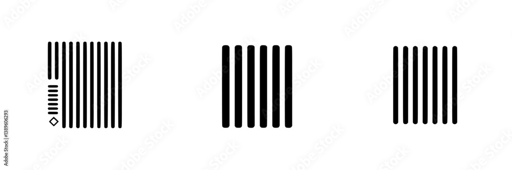 Poster minimalist vector line icons showcasing various striped patterns suitable for modern design projects