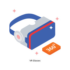 VR Glasses Concept isometric Style Illustrations. Eps 10 File