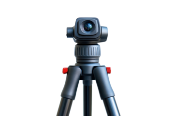 Compact Camera on Tripod Professional Setup for Vlogging clean white background sharp focus