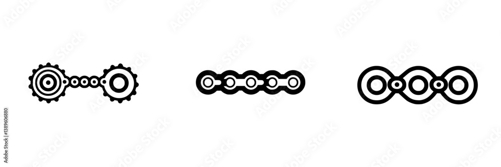 Poster minimalist vector line icons showcasing interconnected gears and circles in a simple design for mode