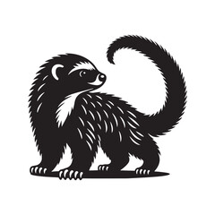 Binturong Silhouette - Minimalist Binturong Vector - Binturong Illustration.