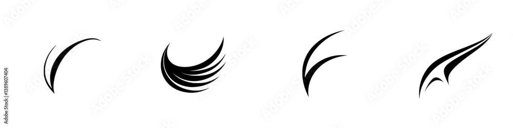 Poster stylized minimalist line icons featuring elegant curves suitable for various design applications in 
