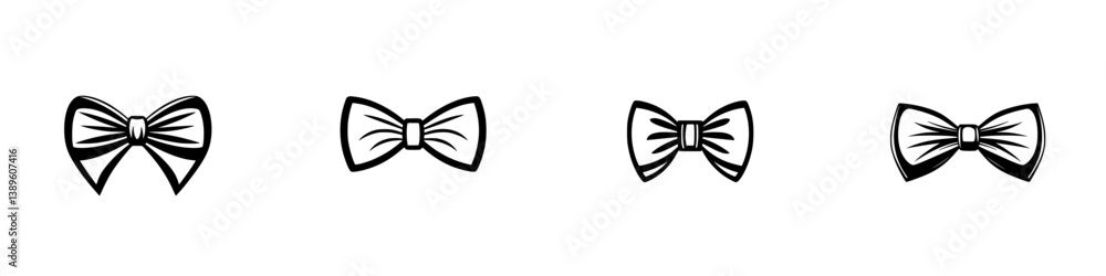 Poster vector minimalist line icons showcasing different styles of bows for various design purposes and app