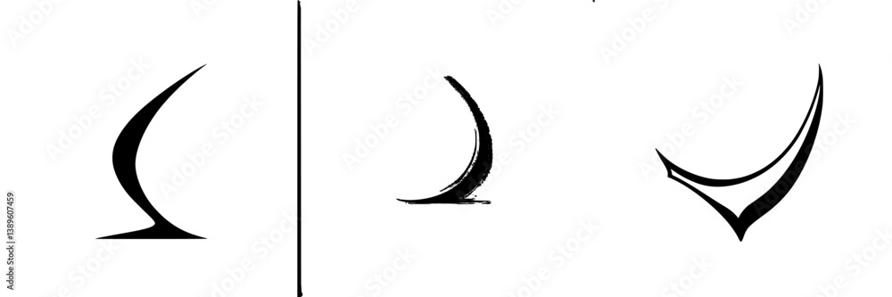 Poster collection of minimalist line icons featuring various elegant shapes for design and illustration pro