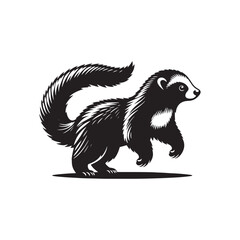 Binturong Silhouette - Minimalist Binturong Vector - Binturong Illustration.