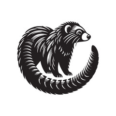 Binturong Silhouette - Minimalist Binturong Vector - Binturong Illustration.