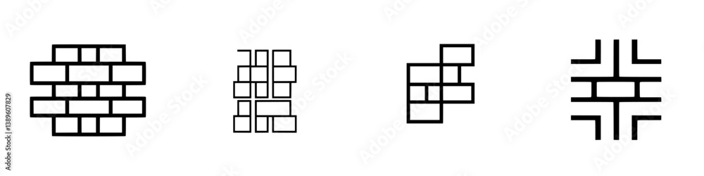 Poster vector minimalist line icons showcasing various grid and pattern designs for modern projects