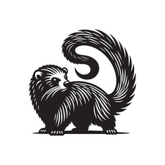 Binturong Silhouette - Minimalist Binturong Vector - Binturong Illustration.