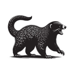 Binturong Silhouette - Minimalist Binturong Vector - Binturong Illustration.