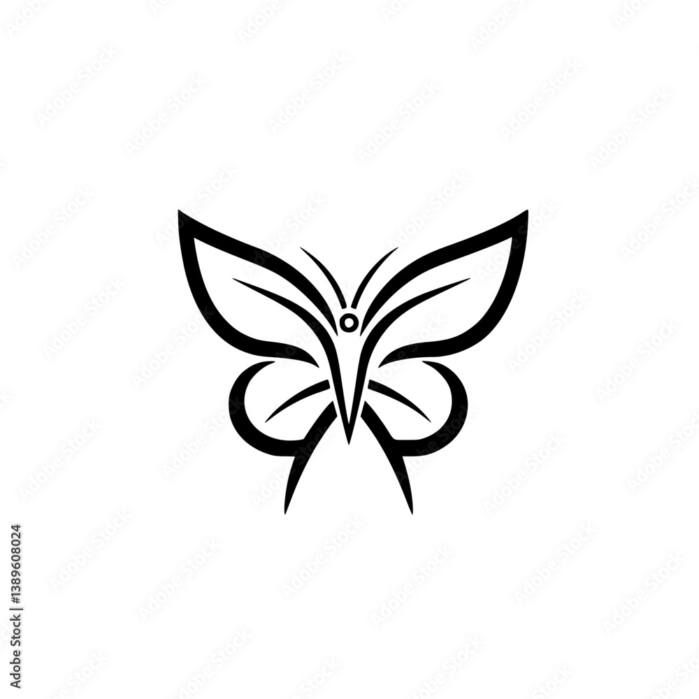 Poster minimalist butterfly line icon designed for various digital and print applications showcasing elegan