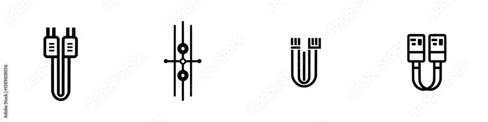 Poster exploring a collection of minimalist line icons representing various pipe designs for modern graphic