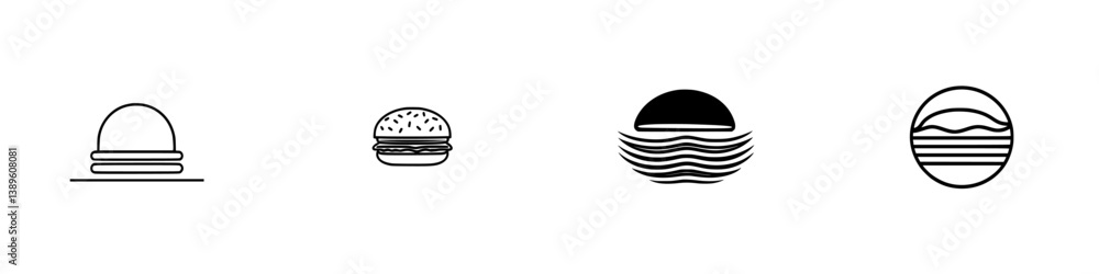 Poster minimalist vector line icons representing food and nature elements suitable for modern design projec