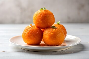 Minimalist Presentation of Orange  on White Ceramic Plate