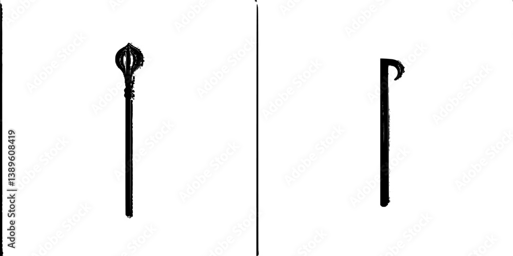 Aufkleber minimalist vector line icons showcasing a set of unique tools for various activities and crafts