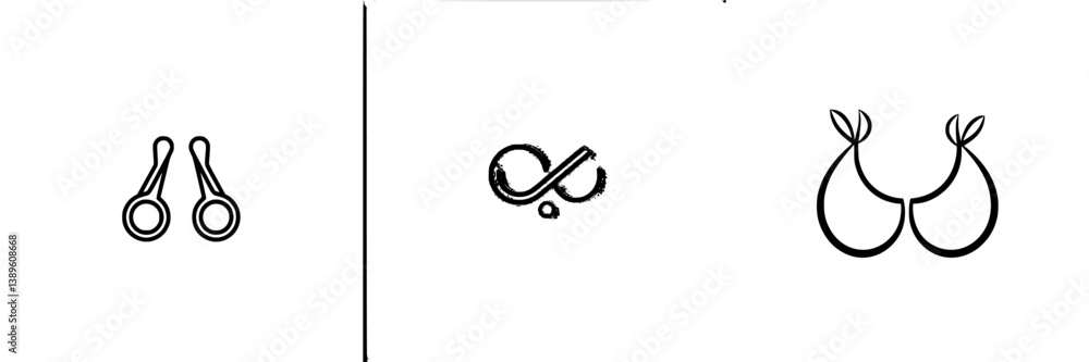 Poster minimalist line icons set featuring various abstract designs for modern digital applications and pre