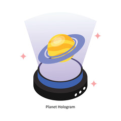 Planet Hologram Concept isometric Style Illustrations. Eps 10 File