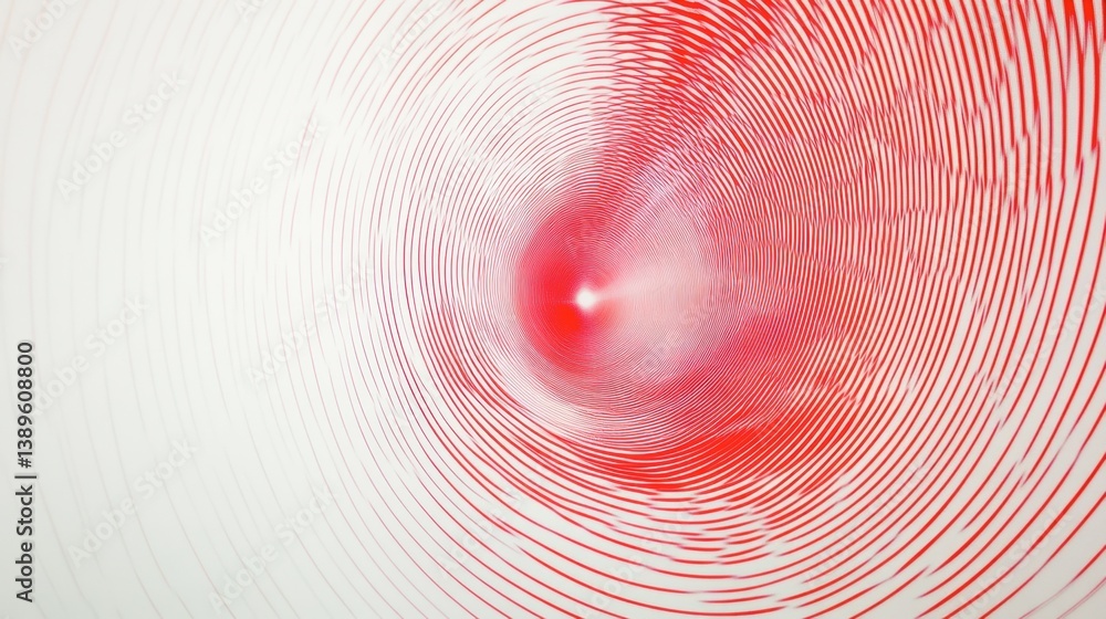 Poster abstract red spiral pattern with soft white background design