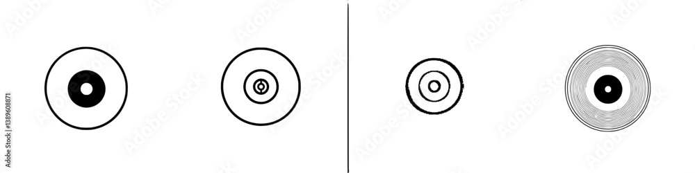 Poster minimalist line icons representing concentric circles in a modern design style for various applicati