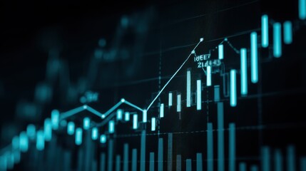 Business finance chart of digital profit global stock market and investment economy financial banking data graph or growth price trading money forex on technology background with.