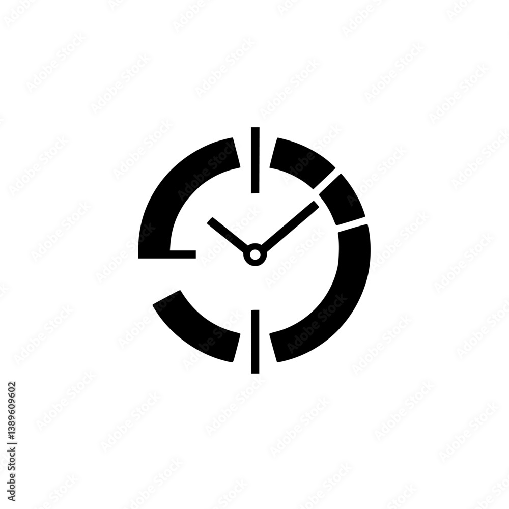 Poster minimalist vector line icons representing time and clock in a modern design style suitable for vario