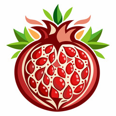 vector illustration of an apple with leaves