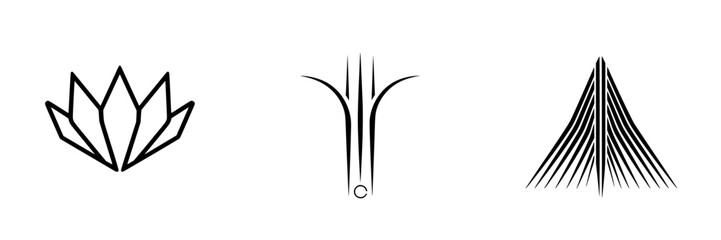 Collection of minimalist line icons showcasing modern designs for various themes and uses