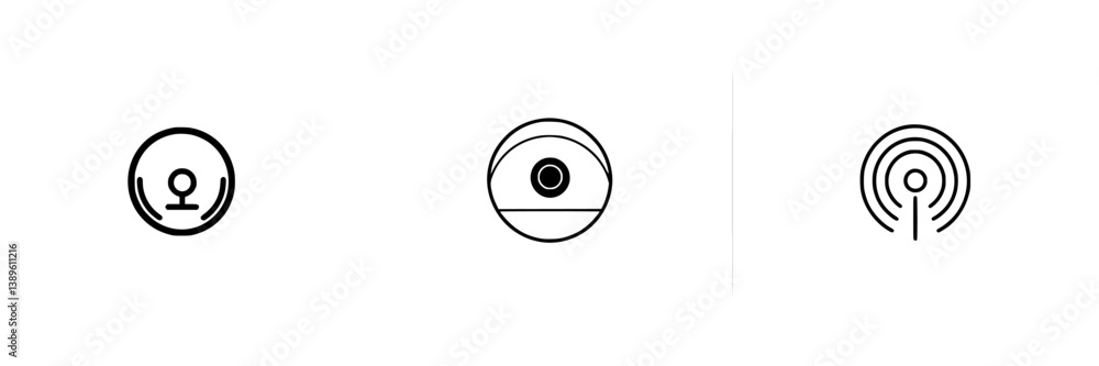 Poster collection of vector minimalist line icons perfect for digital design and user interface application