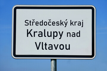 Ortsschild Středočeský kraj Kralupy nad Vltavou