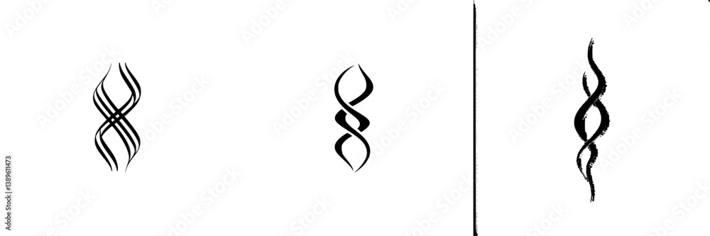 Poster vector minimalist line icons collection featuring abstract designs with distinct shapes and fluid fo